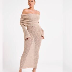 Meshki Marisol Cream off the shoulder  Dress